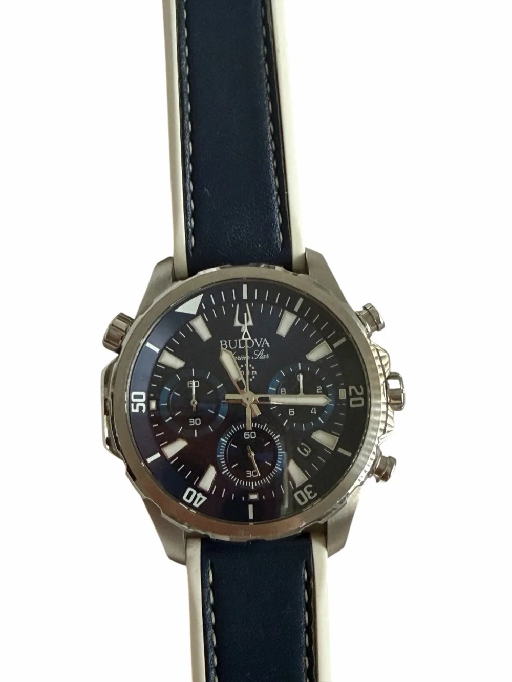 Bulova Navy and white  Chronograph Wristwatch